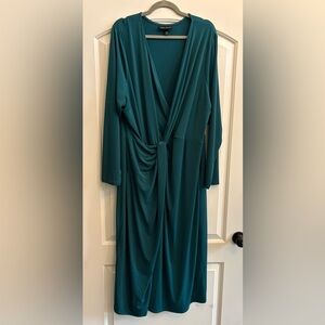 Lane Bryant Teal Long Sleeve Dress